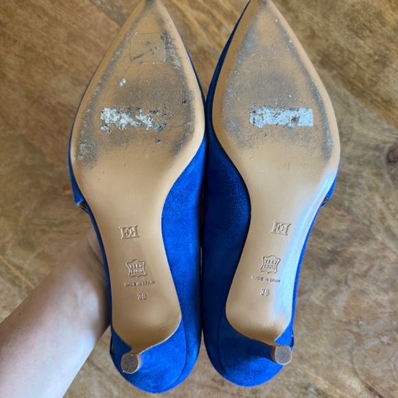 Escada Blue Suede Slingback Pumps Size EU 38 (fits US 7–7.5) - Picture 6 of 6
